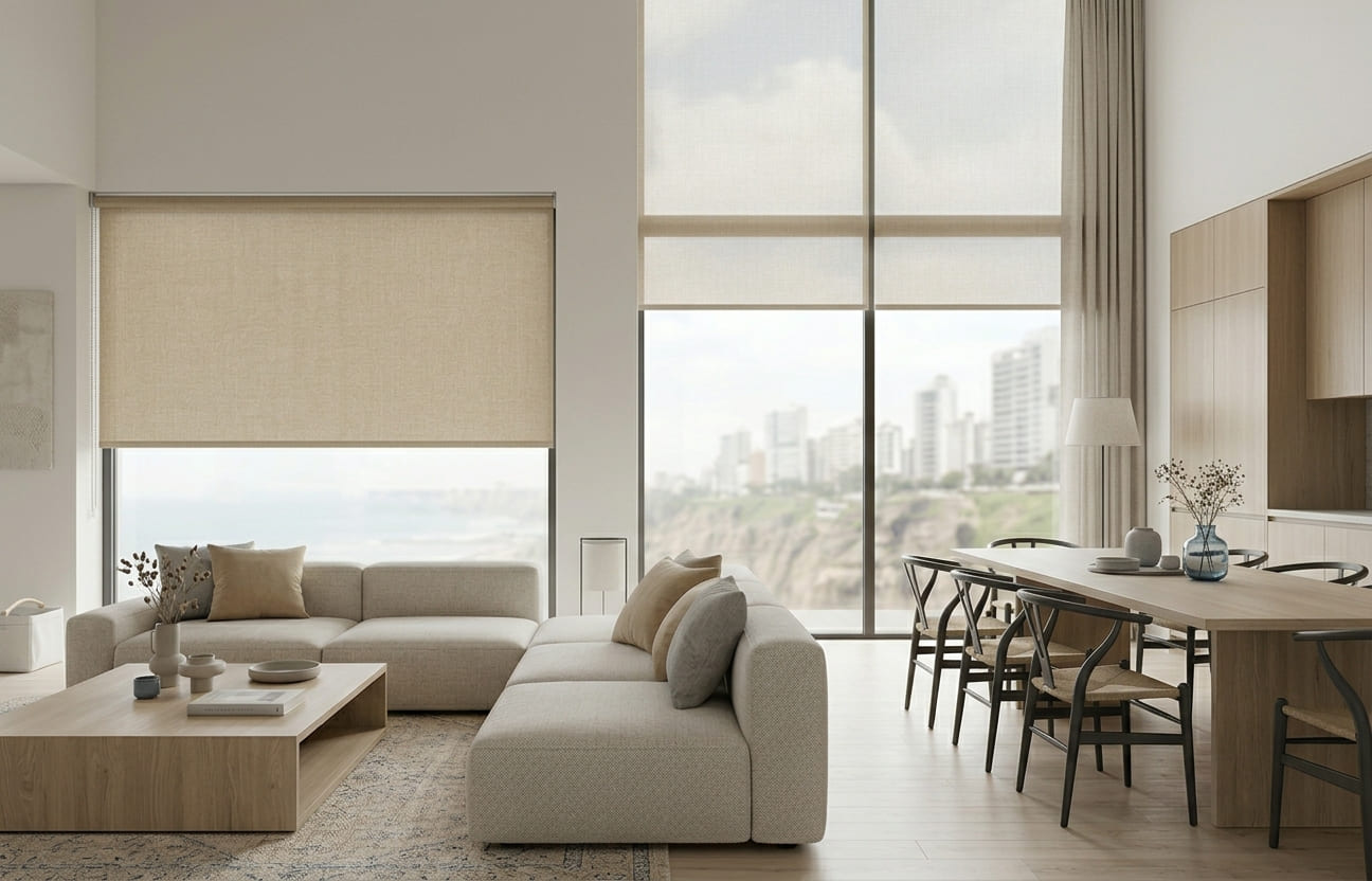 Cortinas y rollers para sala y comedor - Imagen & Estilo